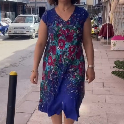 ✨Hot Sale 49% Off🌸Women's Printed Flowy V-neck Dress