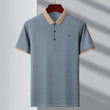 Men’s Casual Lapel V-Neck Striped Tops
