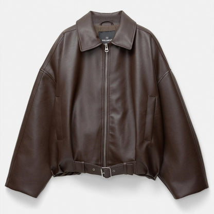 Dames Vintage Losse PU Leren Jas