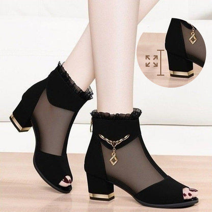 🎁 Hot Sale 49% OFF 🔥Mesh High Heel Fish Mouth Sandals