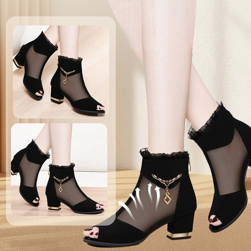 🎁 Hot Sale 49% OFF 🔥Mesh High Heel Fish Mouth Sandals