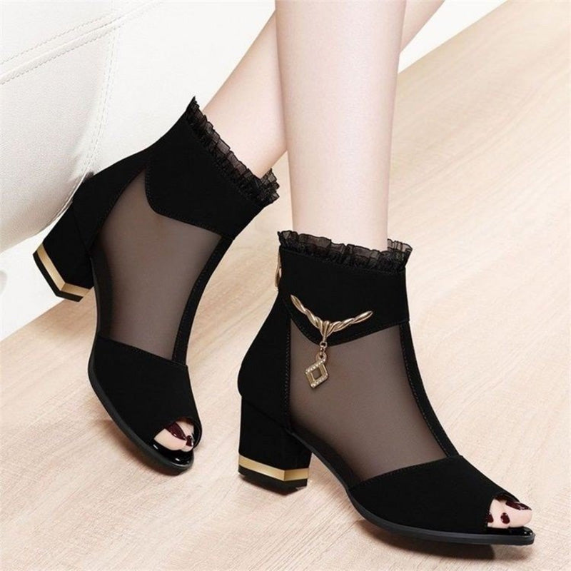 🎁 Hot Sale 49% OFF 🔥Mesh High Heel Fish Mouth Sandals