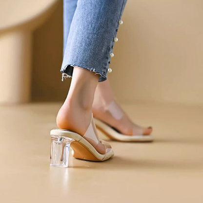 Women's Fashion Elegant Transparent High Heeled Sandals