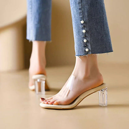 Women's Fashion Elegant Transparent High Heeled Sandals