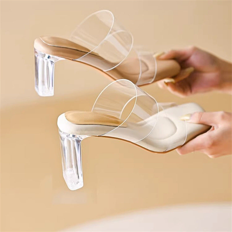 Women's Fashion Elegant Transparent High Heeled Sandals