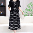Women's Polka Dot Faux Two-Piece Dress