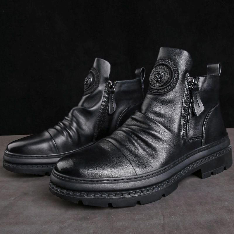 🔥 Men’s Classic Casual Side-zip Leather Boots-[Best Gift]
