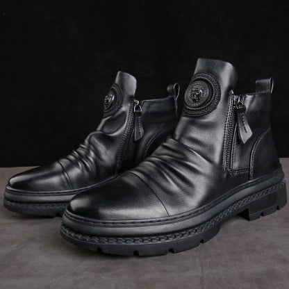🔥 Men’s Classic Casual Side-zip Leather Boots-[Best Gift]