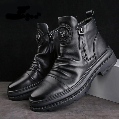 🔥 Men’s Classic Casual Side-zip Leather Boots-[Best Gift]