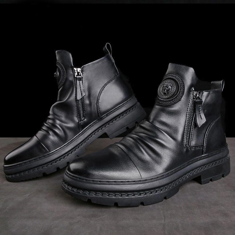 🔥 Men’s Classic Casual Side-zip Leather Boots-[Best Gift]