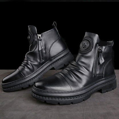 🔥 Men’s Classic Casual Side-zip Leather Boots-[Best Gift]