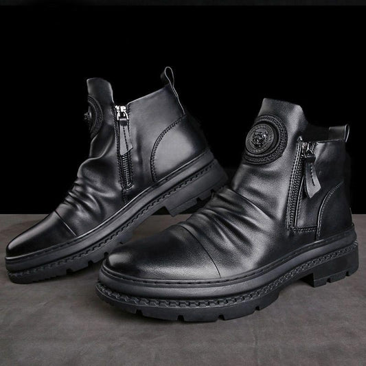 🔥 Men’s Classic Casual Side-zip Leather Boots-[Best Gift]