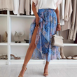Women's Elegant Floral Printed Elastic Long Skirt