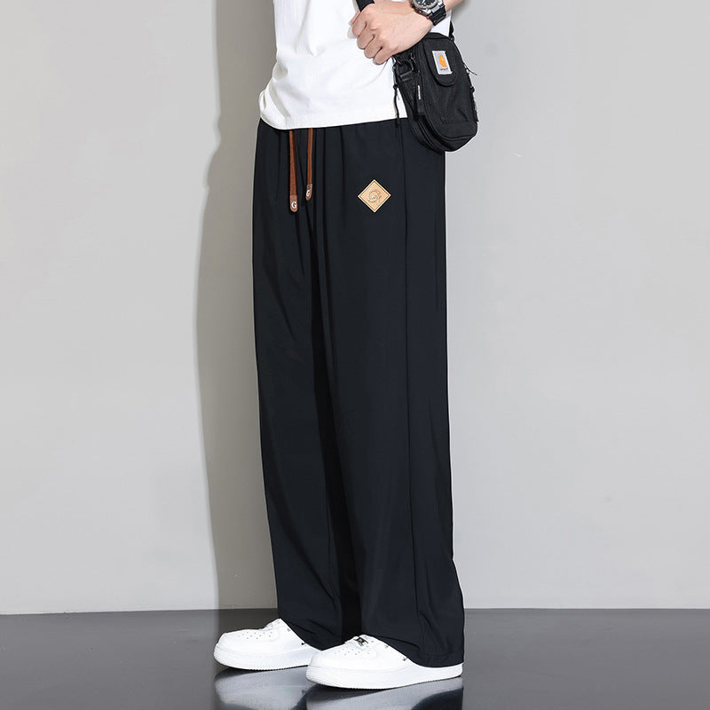 Men’s Ice Silk High-Stretch Wide-Leg Casual Pants