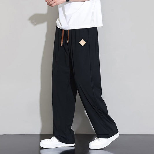 Men’s Ice Silk High-Stretch Wide-Leg Casual Pants