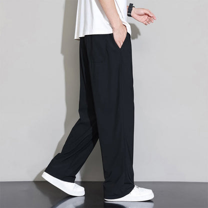 Men’s Ice Silk High-Stretch Wide-Leg Casual Pants
