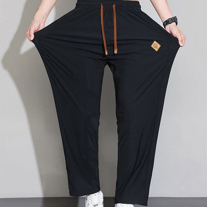 Men’s Ice Silk High-Stretch Wide-Leg Casual Pants
