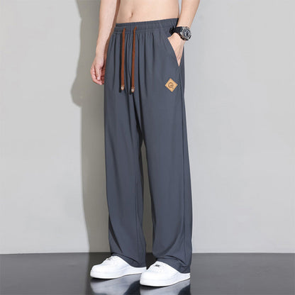 Men’s Ice Silk High-Stretch Wide-Leg Casual Pants