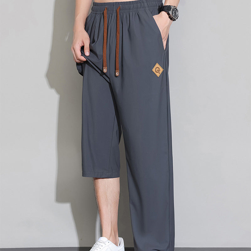 Men’s Ice Silk High-Stretch Wide-Leg Casual Pants
