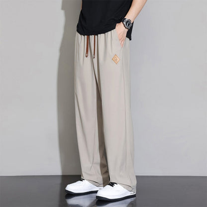 Men’s Ice Silk High-Stretch Wide-Leg Casual Pants