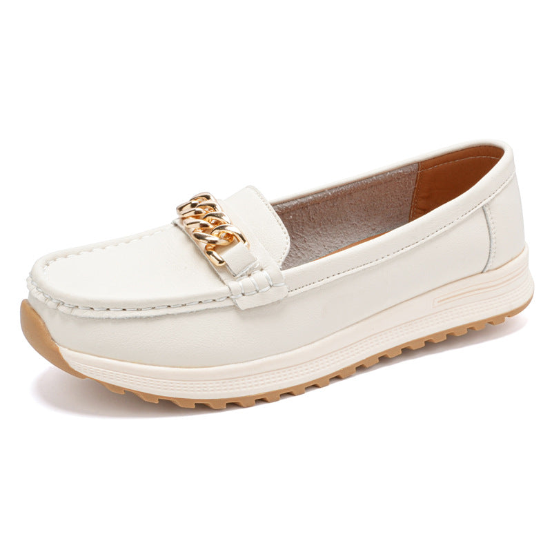 Women’s Elegant Solid Color Thick Sole Loafers