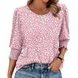 🌞Summer Hot Sale 49% OFF -Women Dressy Casual 3/4 Length Sleeve Blouses with Smocked Cuffs