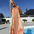 Women's Casual Print V-Neck Sleeveless Dress
