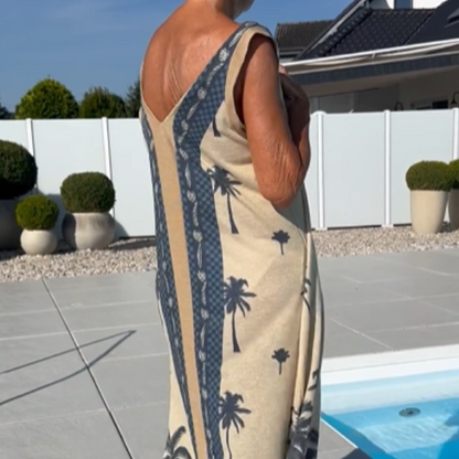 Women's Casual Print V-Neck Sleeveless Dress