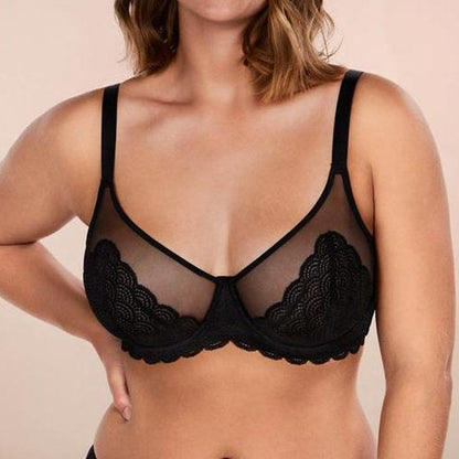 Mermaid Scales Lace with Steel Ring Push-up Full Coverage Bra