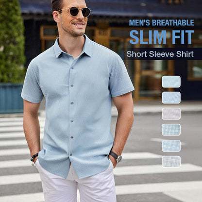 🔥55% OFF Men's Breathable Slim Fit Short Sleeve Shirt