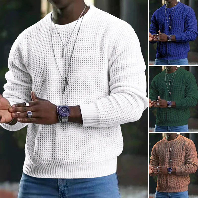 Long-sleeved round neck sweater