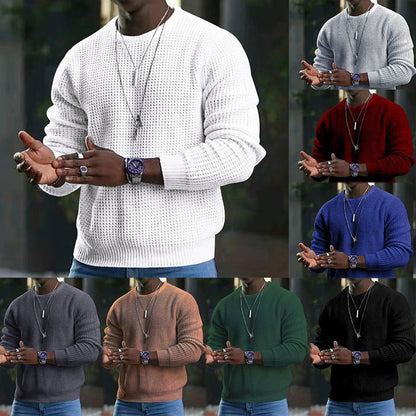 Long-sleeved round neck sweater