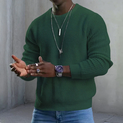 Long-sleeved round neck sweater
