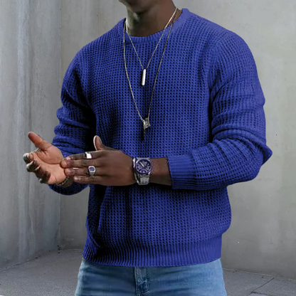 Long-sleeved round neck sweater