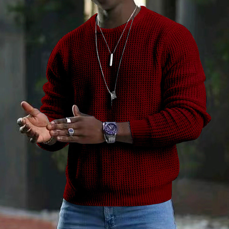 Long-sleeved round neck sweater