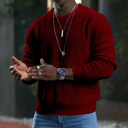 Long-sleeved round neck sweater