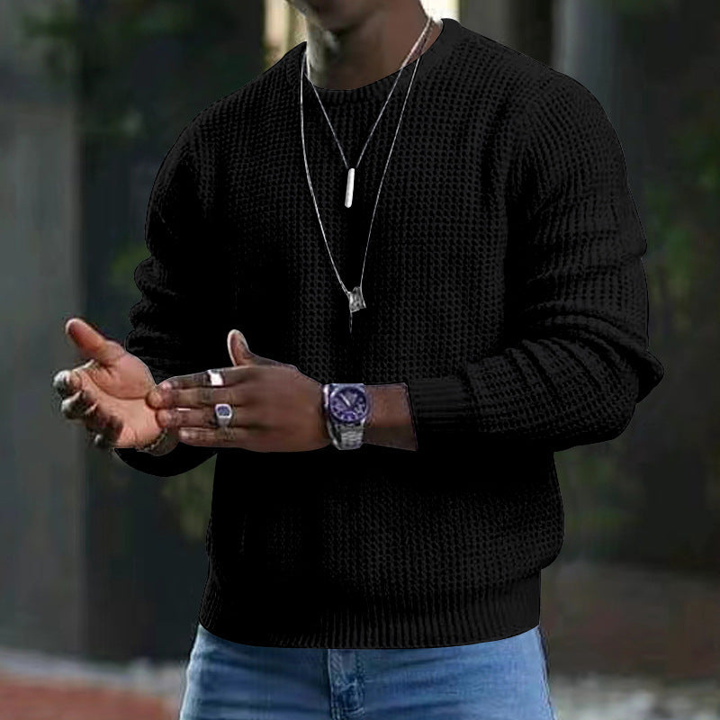 Long-sleeved round neck sweater