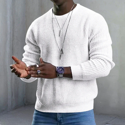 Long-sleeved round neck sweater