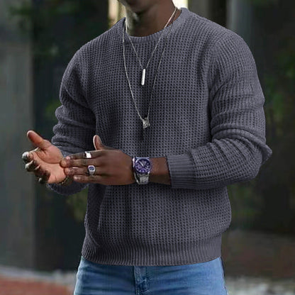 Long-sleeved round neck sweater