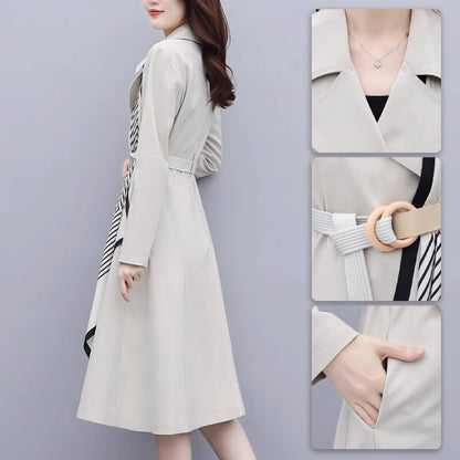 [warm gift] Women’s Elegant Belted Trench Coat