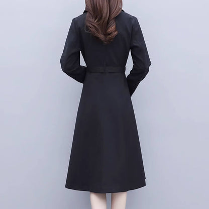 [warm gift] Women’s Elegant Belted Trench Coat