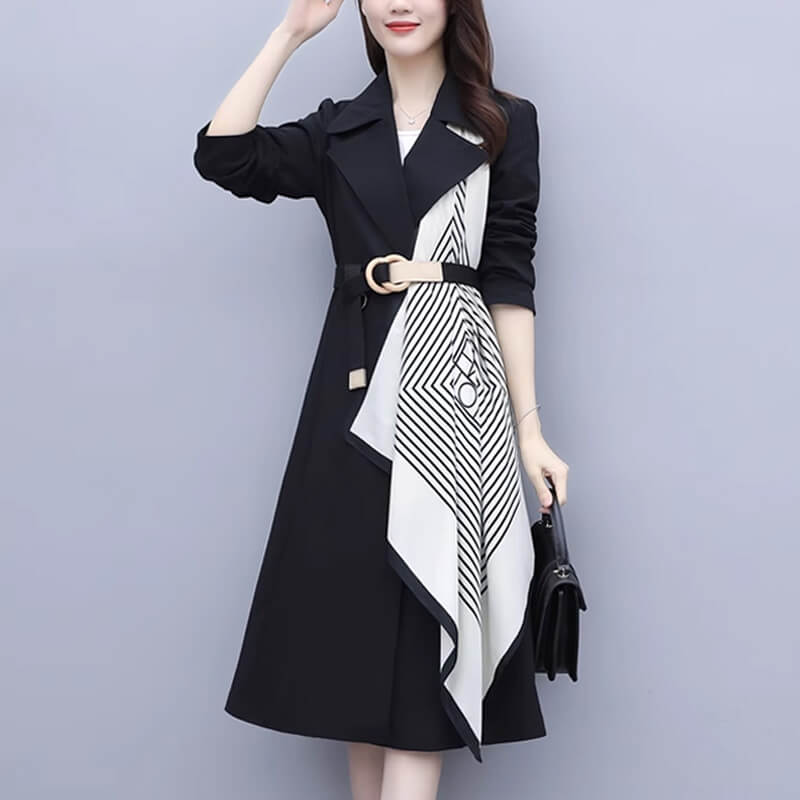[warm gift] Women’s Elegant Belted Trench Coat