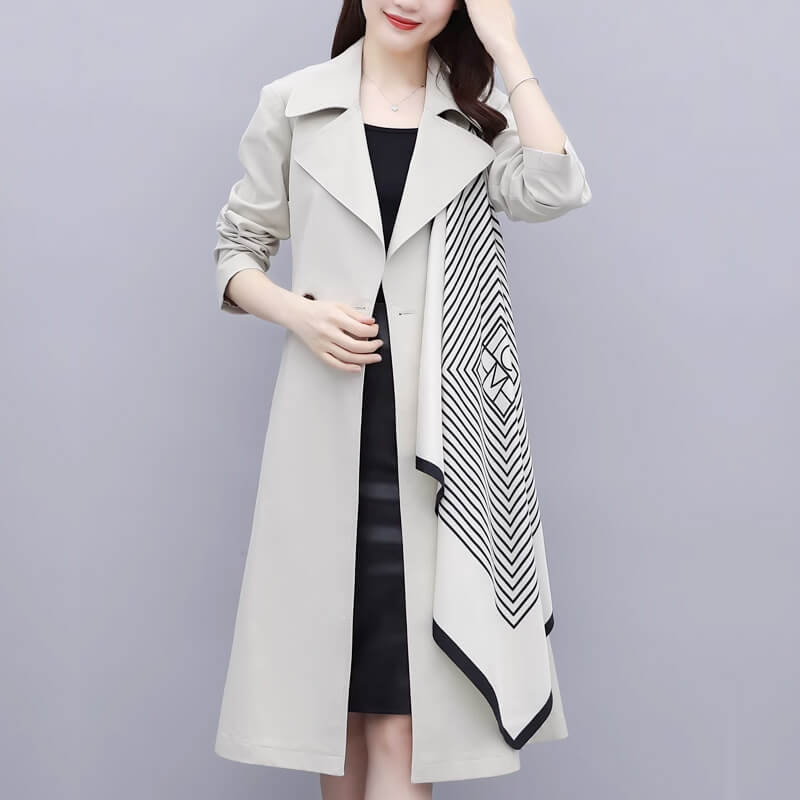 [warm gift] Women’s Elegant Belted Trench Coat