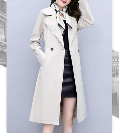 [warm gift] Women’s Elegant Belted Trench Coat