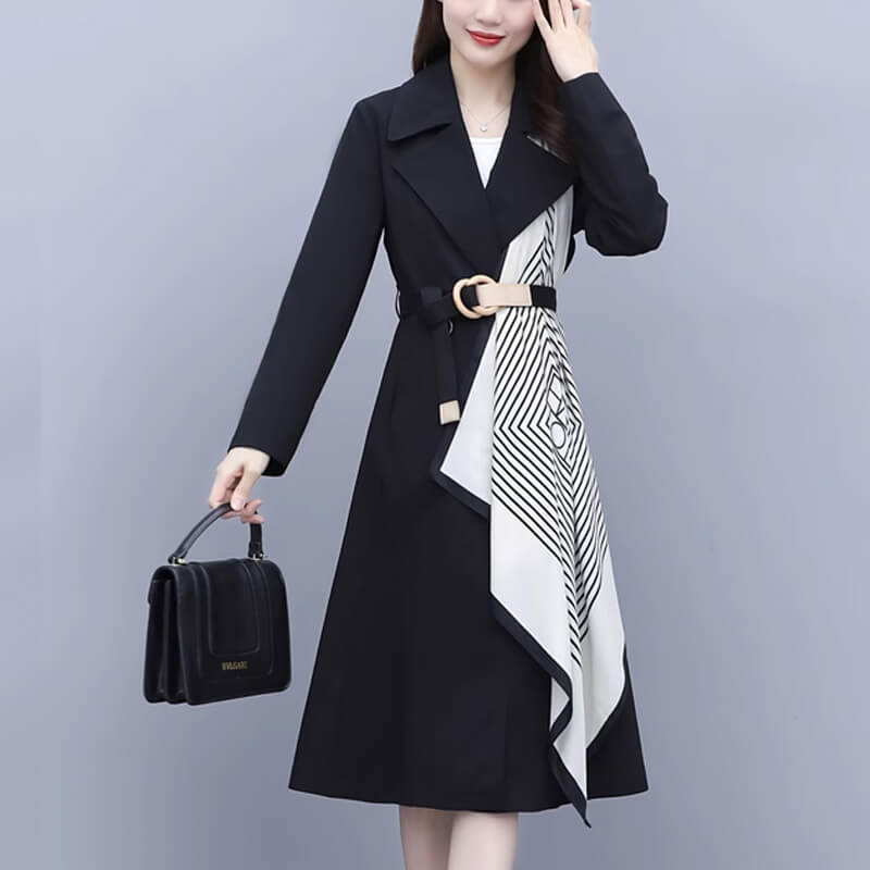 [warm gift] Women’s Elegant Belted Trench Coat