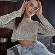 Sequin Long Sleeve Top & Skirt Set