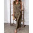 Women's Elegant Sleeveless Top and Skirt Set