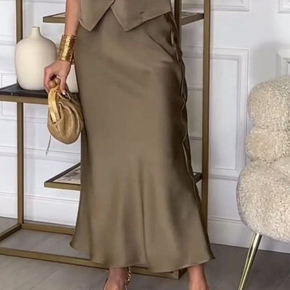 Women's Elegant Sleeveless Top and Skirt Set