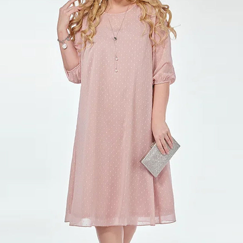 Elegant Pink Polka Dot Dress