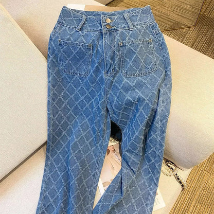 Women's Vintage Trendy High-Waisted Denim Jeans